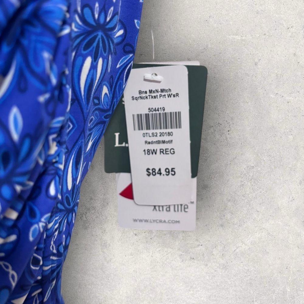 L.L.Bean womens square beck one piece swimsuit NWT - Picture 2 of 9
